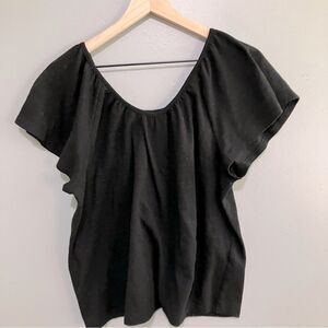 Banana Republic Off Shoulder Short Sleeve Black Top Women Size Medium
